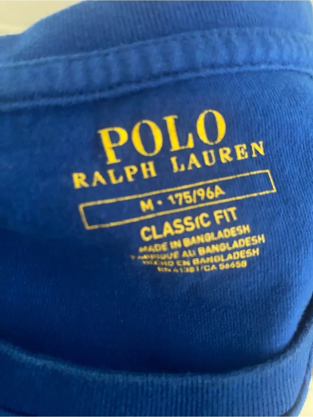 Polo by Ralph Lauren Royal Blue Tee with Yellow Logo Print
